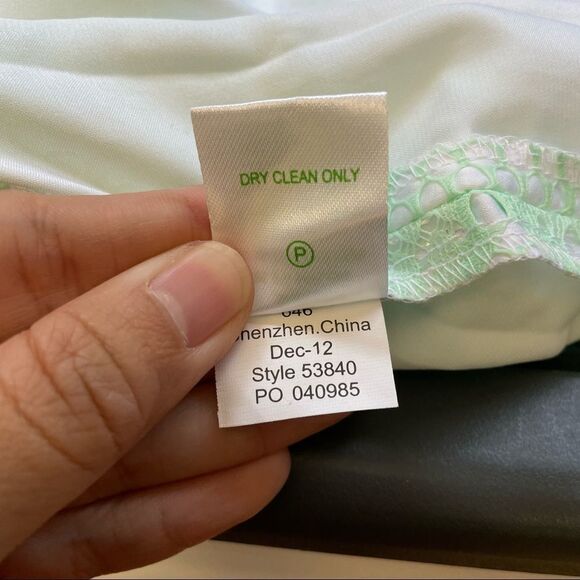 Lilly Pulitzer Lonnie Iridescent Daisy Lace Mini Dress Seafoam Green lined sze 0 - Picture 12 of 13